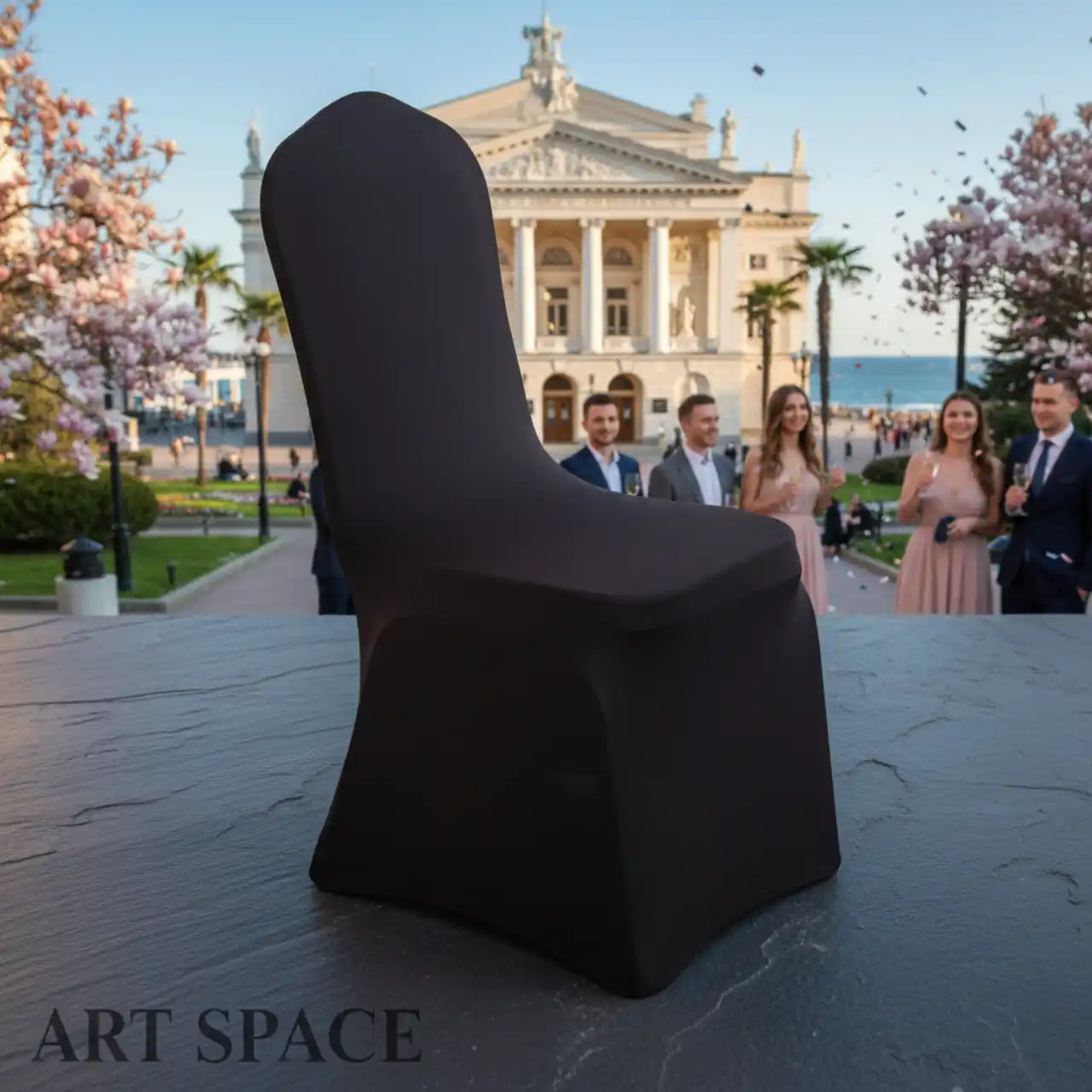 Чехлы СТРЕЙЧ черные для стульев