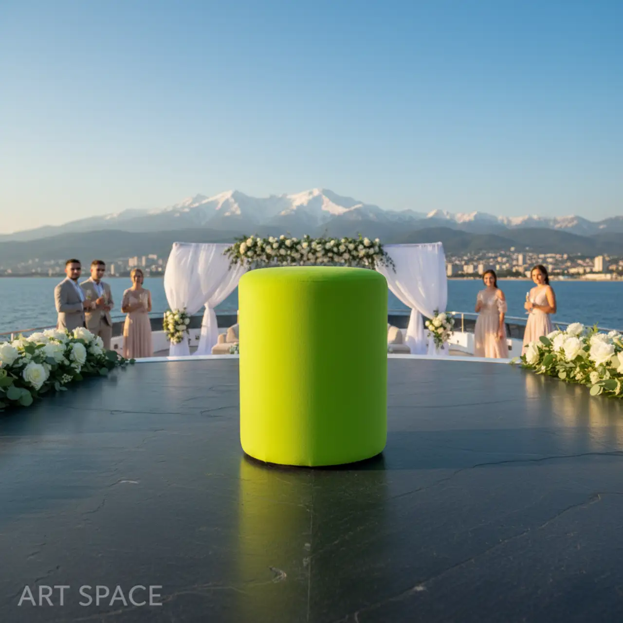 Пуфы мягкие, САЛАТОВЫЙ цвет, велюр