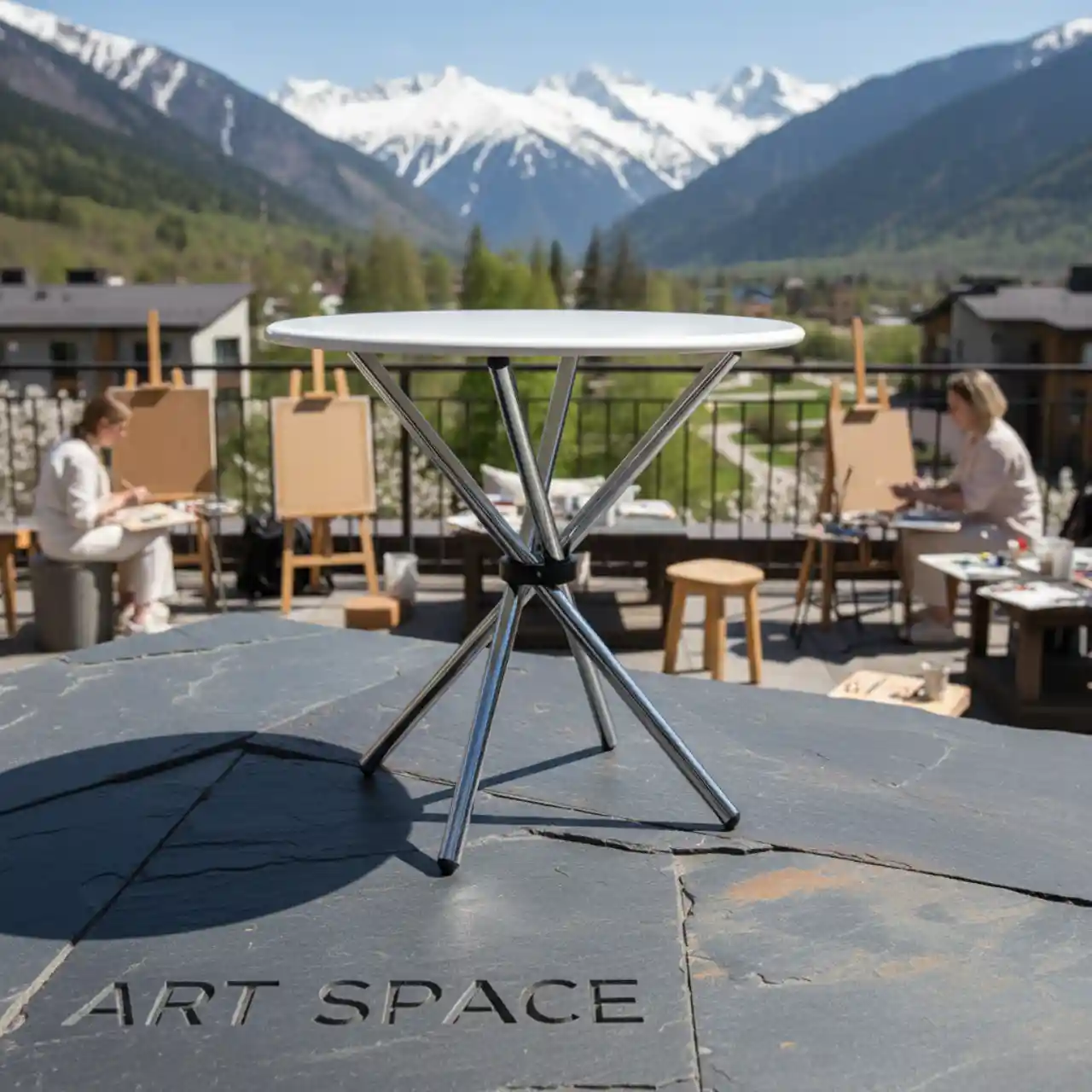 Столы ГИДРА с белой столешницей