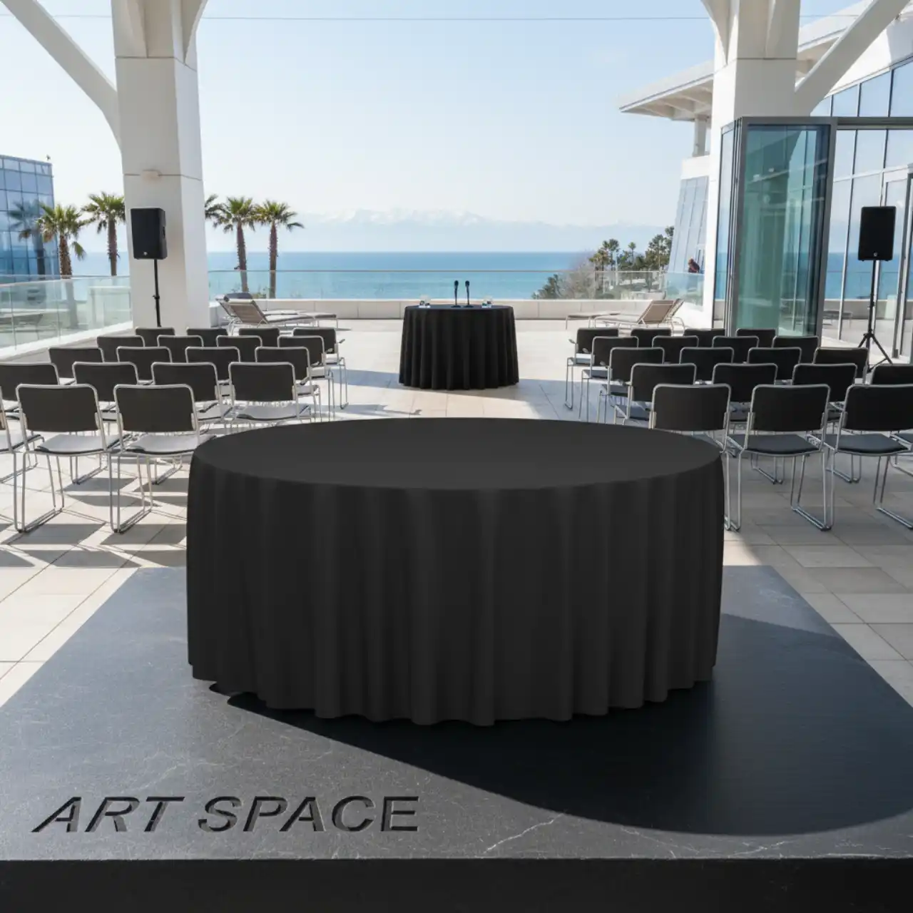 Скатерти круглые черного цвета