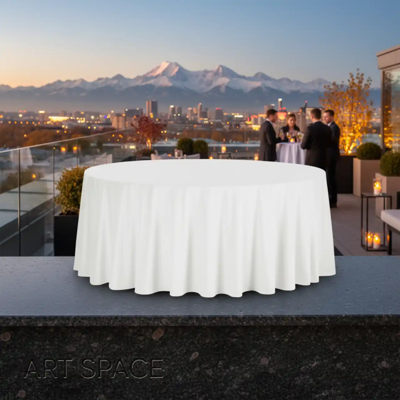 Скатерти круглые белого цвета