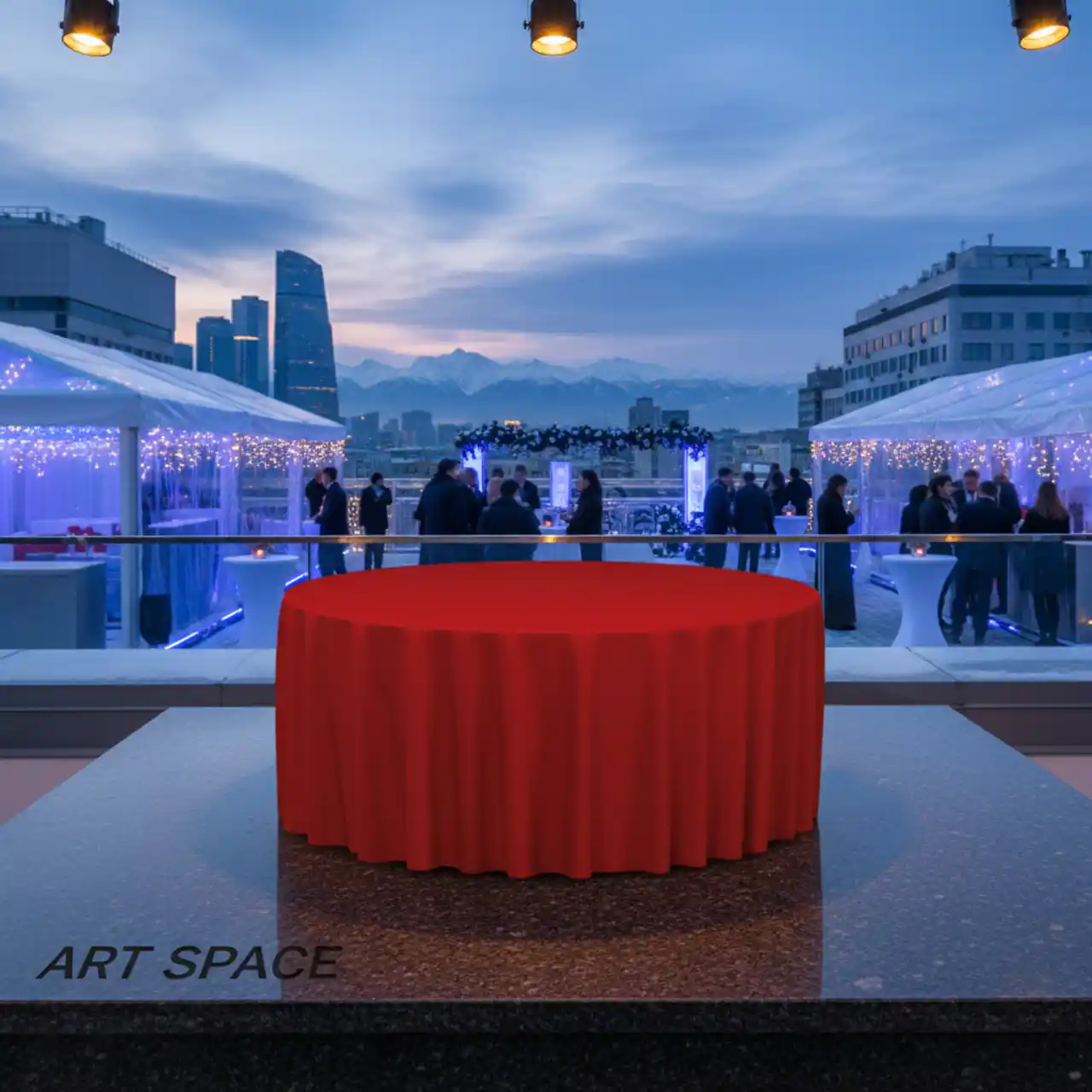 Скатерти круглые красного цвета