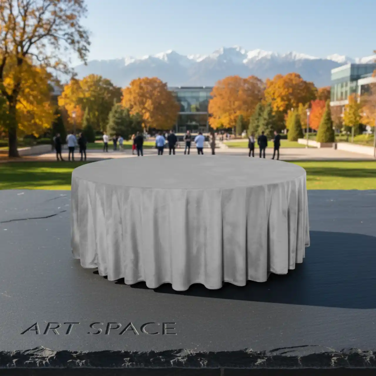 Скатерти круглые серого цвета