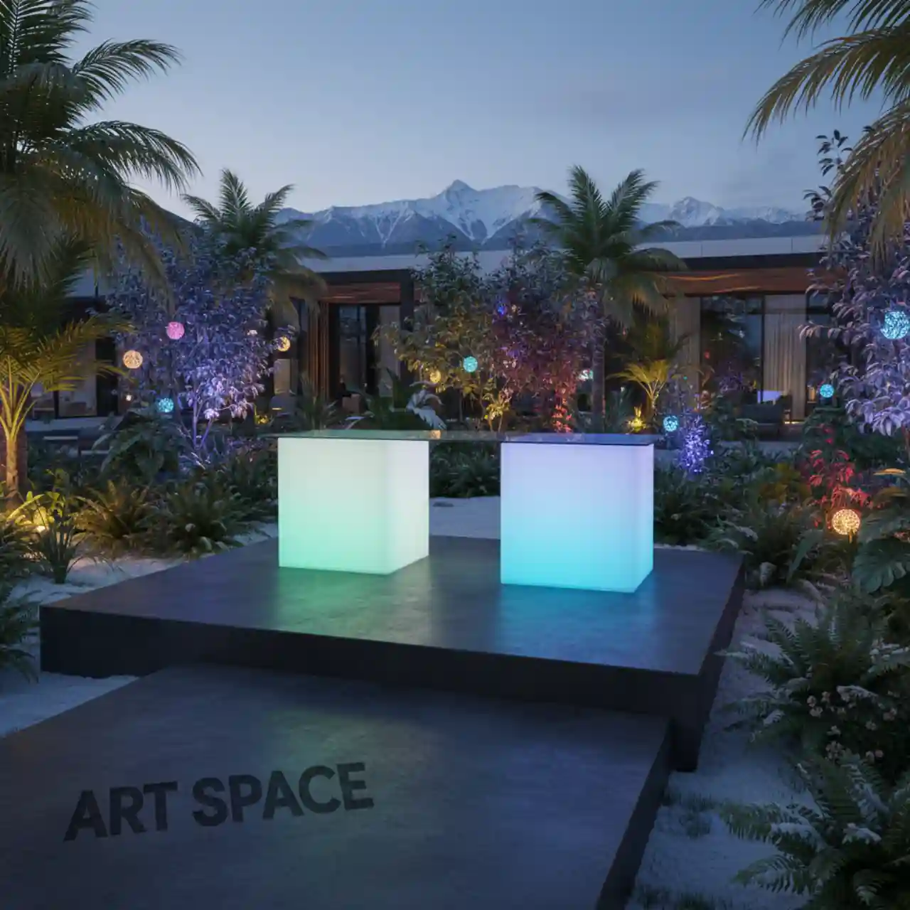 Столы дизайнерские светящиеся 200х80х75 см. LED RGBW подсветка