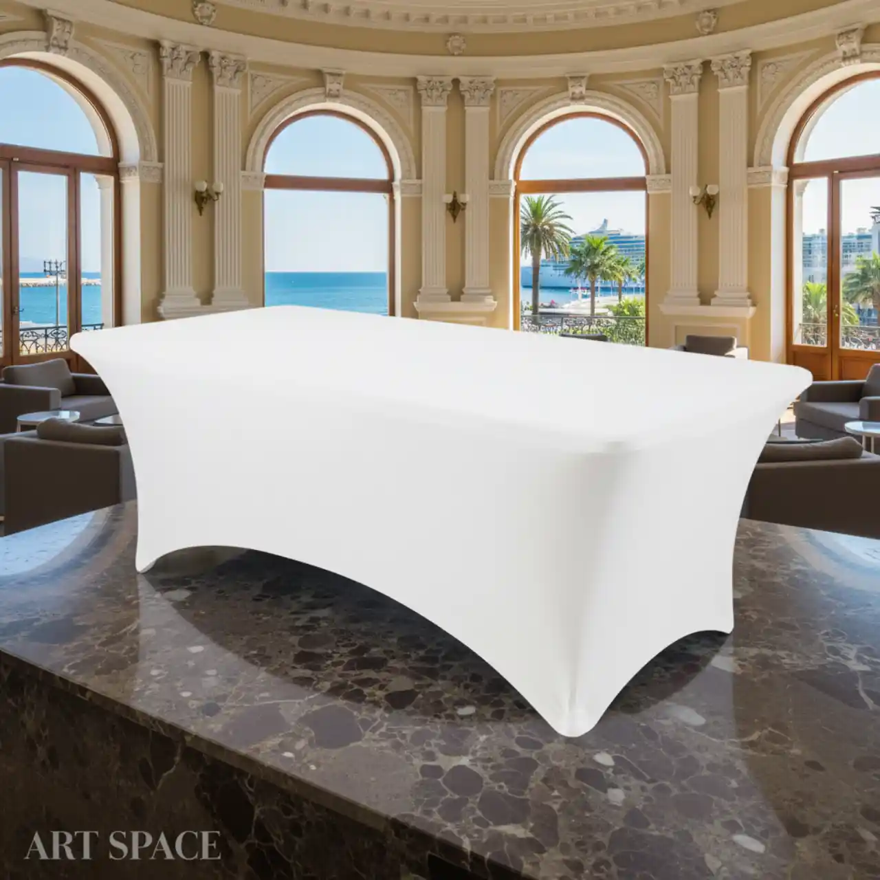 Чехлы стрейч для складных прямоугольных столов 180х80х75 см.