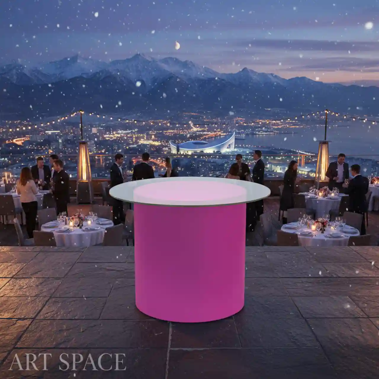 Столы журнальные GLASS TOKIO розовые