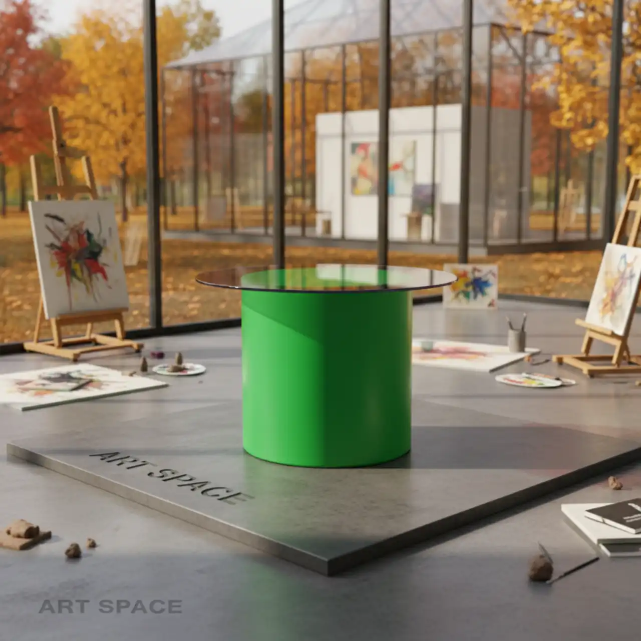 Столы журнальные GLASS TOKIO зеленые