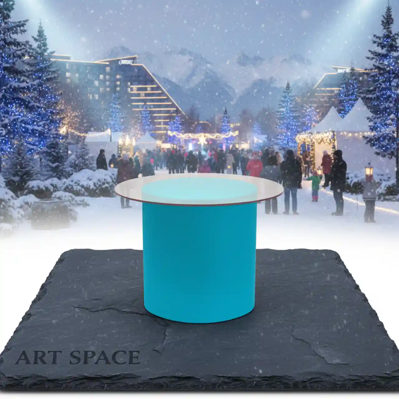 Столы журнальные GLASS TOKIO голубые