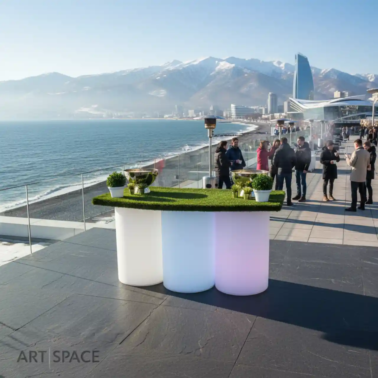 Стойки светящиеся ЭКО модель v2 ресепшен LED RGBW подсветка, стойки ресепшен, БАРНЫЕ, промо стойки, для регистрации гостей