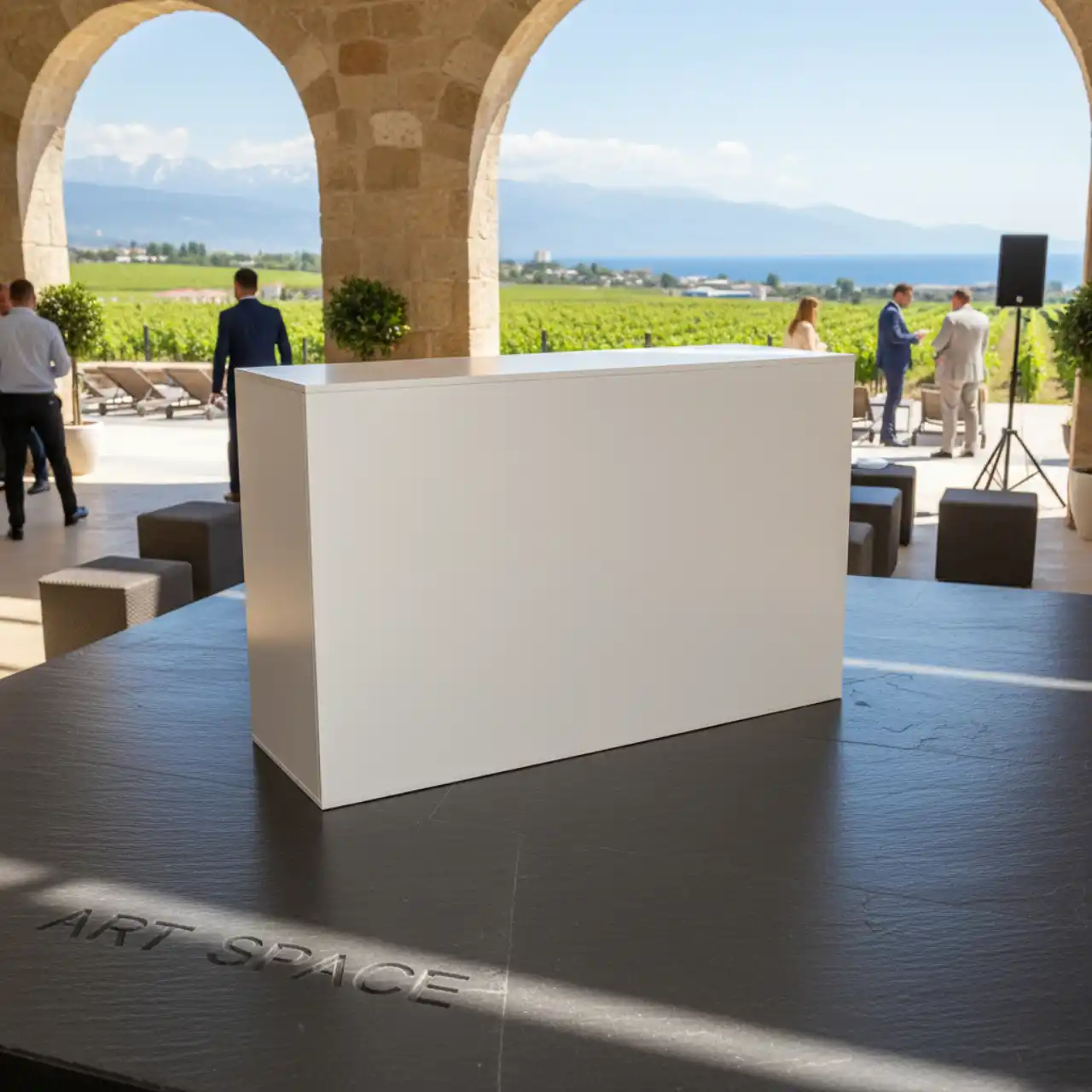 Стойки информационная ресепшен 150 см. ЛДСП. Для помещений и улицы в сухую погоду