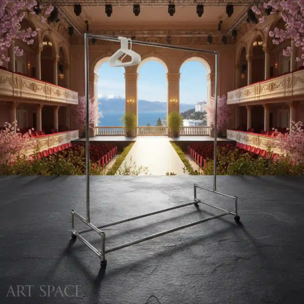 Вешалки напольные на колесной базе 150 см.