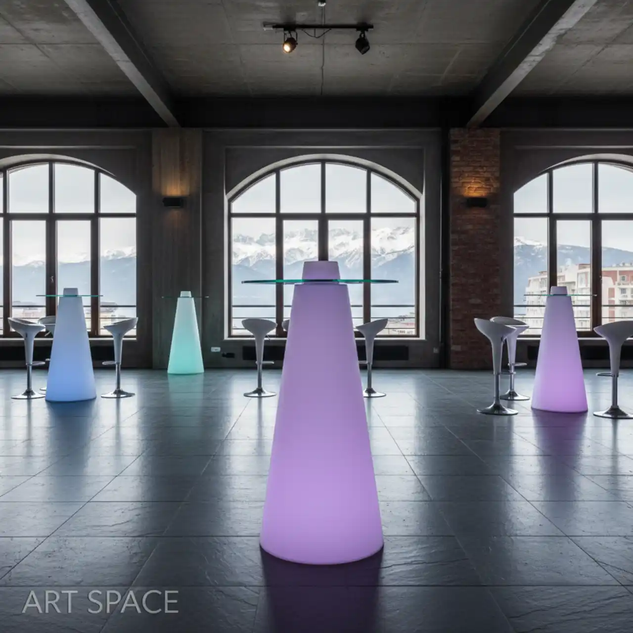 Столы коктейльные КОНУС светящиеся LED RGBW подсветка. П