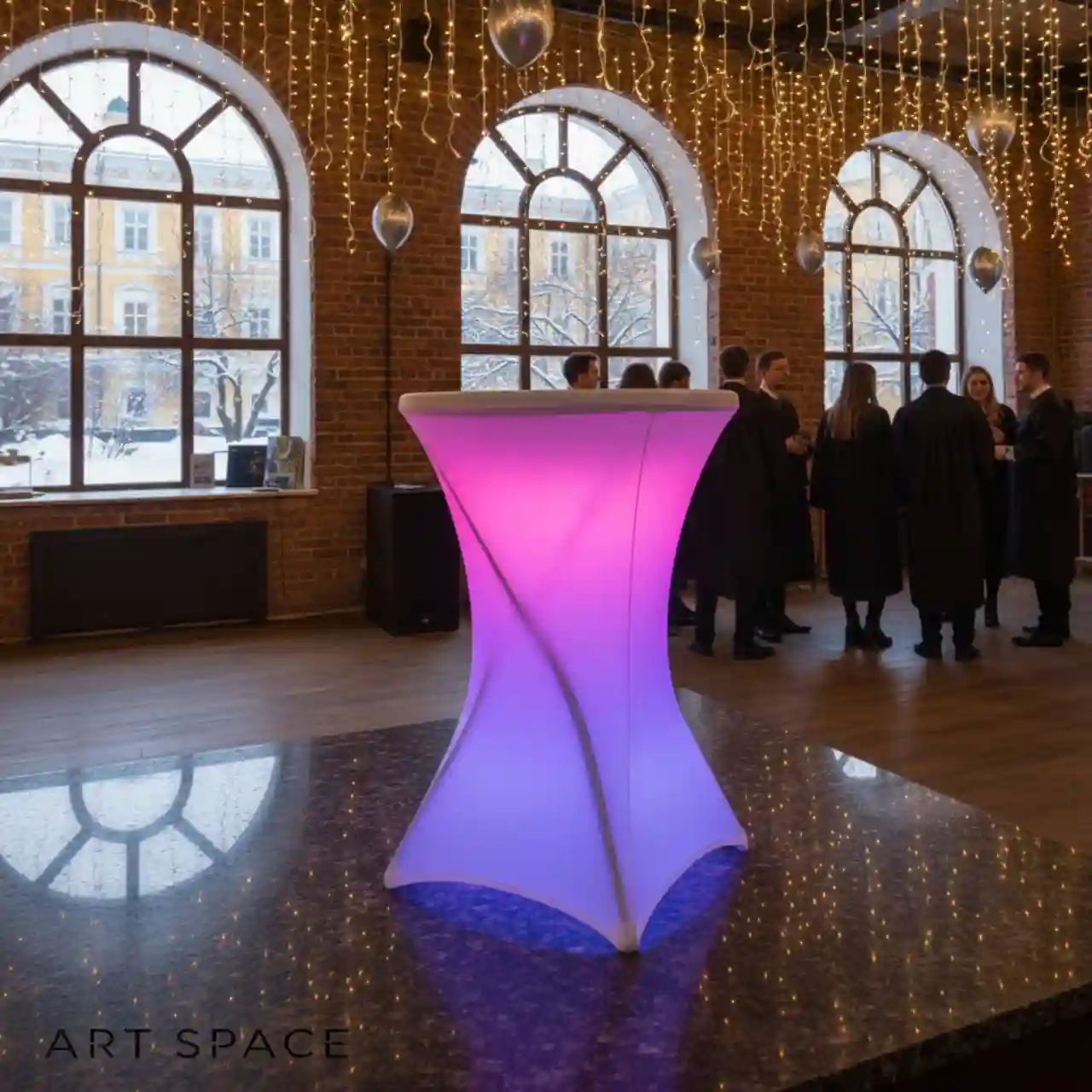 Столы коктейльные светящиеся СТРЕЙЧ LED RGBW подсветка