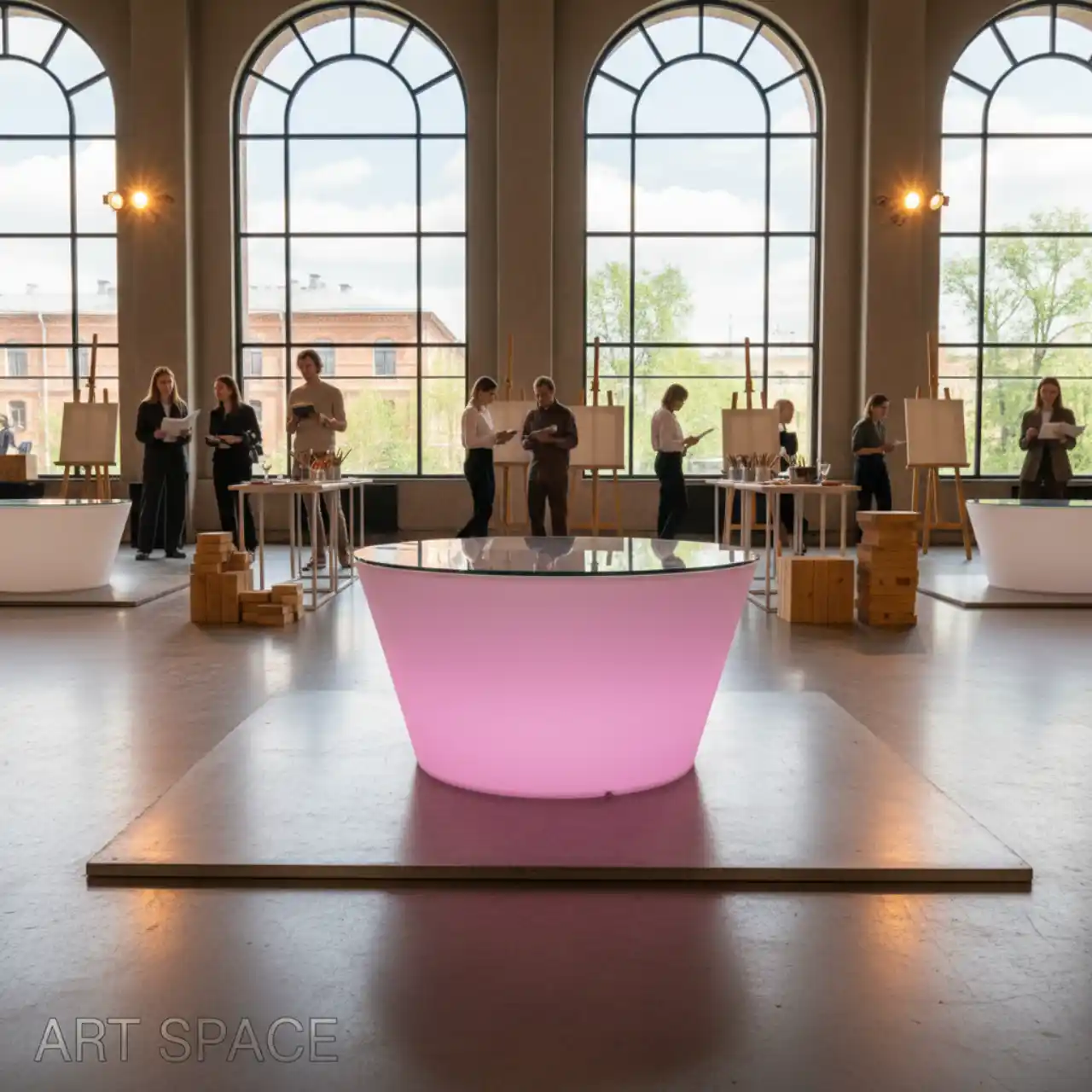 Столы журнальные светящиеся LED RGBW подсветка. Подходит для УЛИЦЫ и помещения