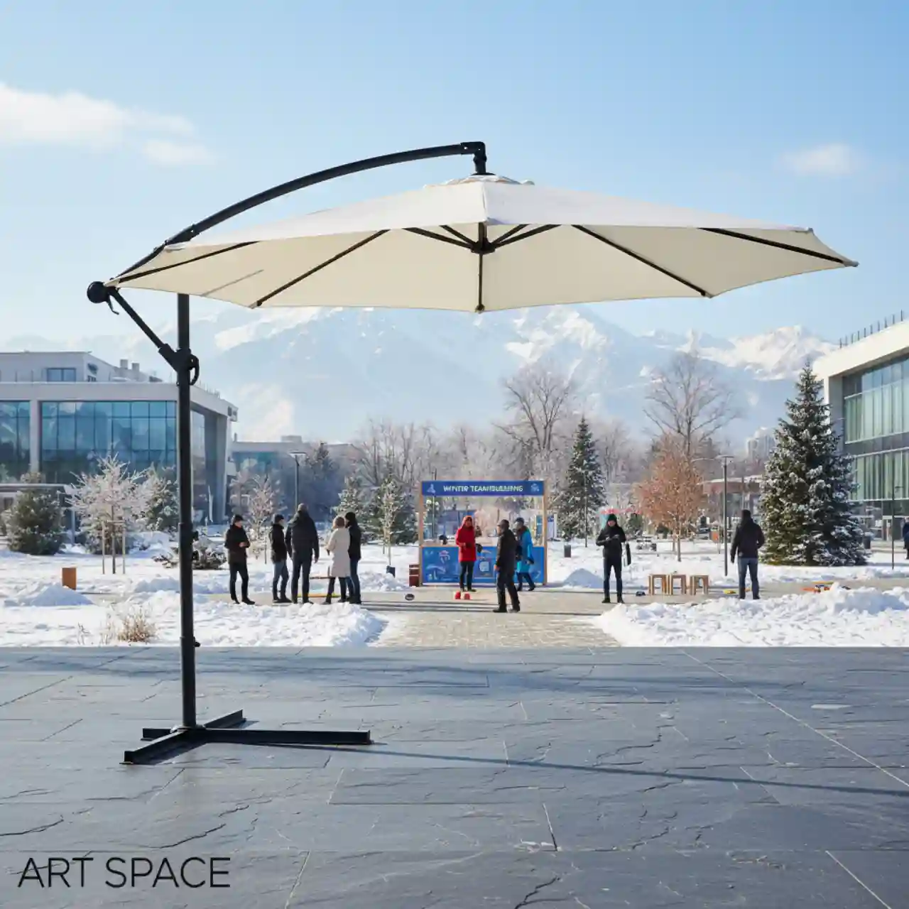 Зонты уличные на боковой опоре светлые