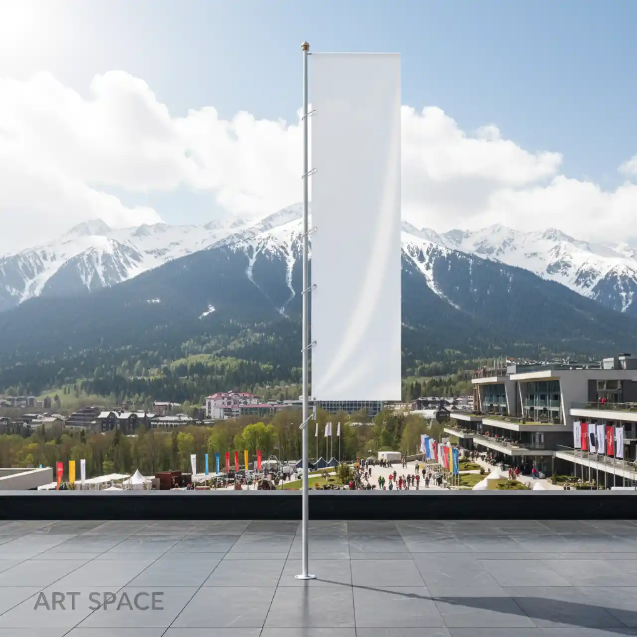 Флагштоки стационарные высотой 6 м.