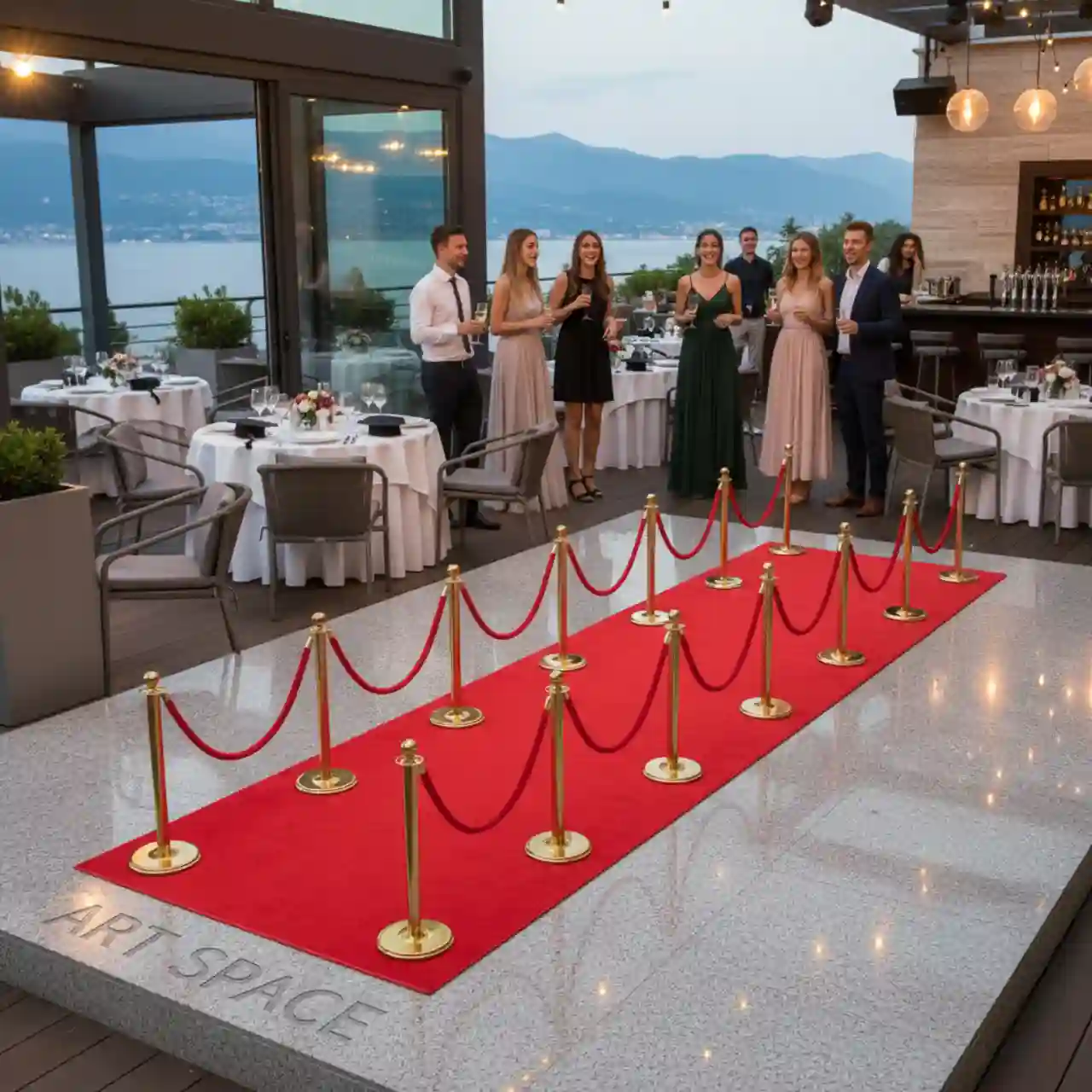 Красные ковровые дорожки шириной 2 м.