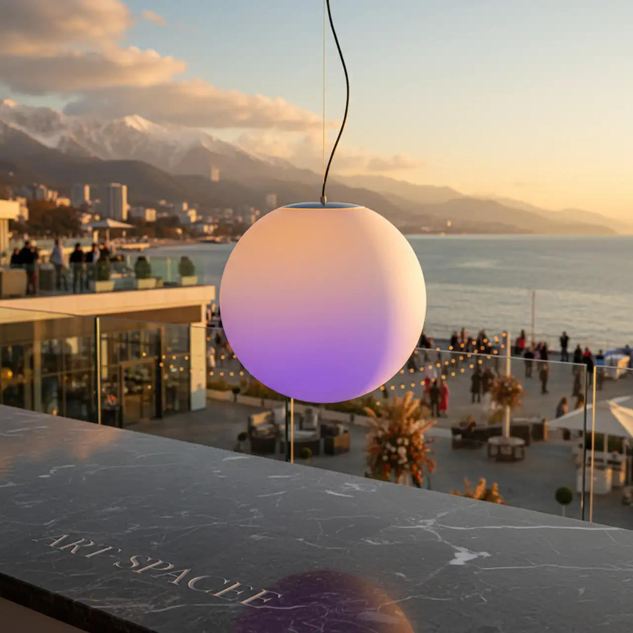 80 см. Подвесные ШАРЫ светящиеся LED подсветка RGBW в любой цвет, брендирование.