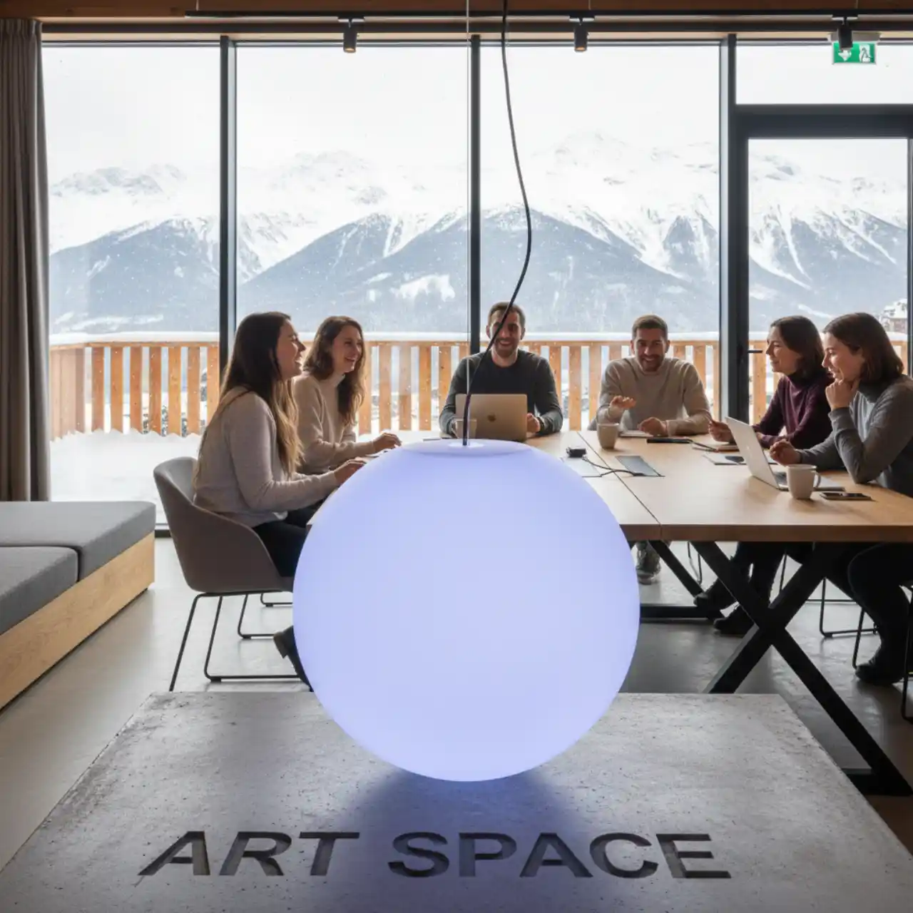 60 см. Подвесные ШАРЫ светящиеся LED подсветка RGBW в любой цвет, брендирование.