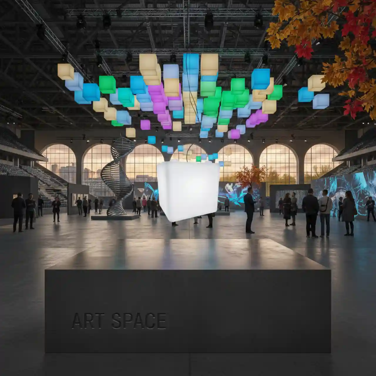 50х50 см. Подвесные КУБЫ светильники LED RGBW подсветка