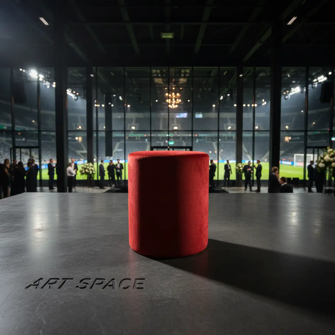 Пуфы мягкие, КРАСНЫЙ цвет, велюр