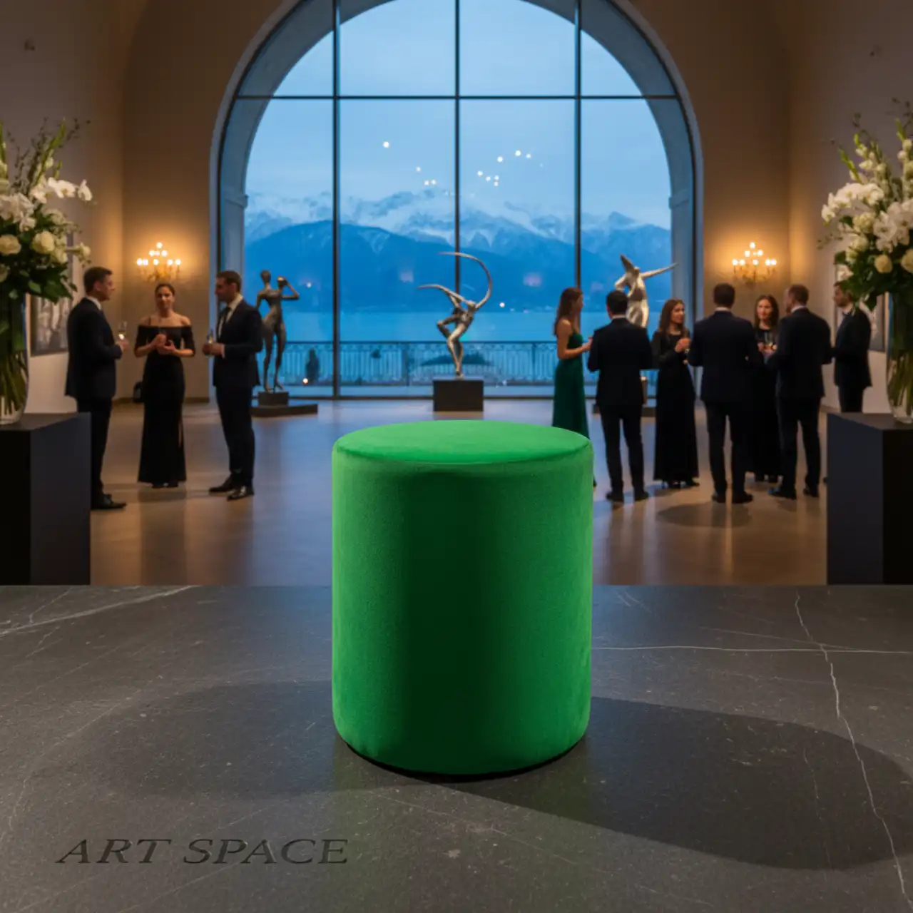 Пуфы мягкие, ЗЕЛЕНЫЙ цвет, велюр