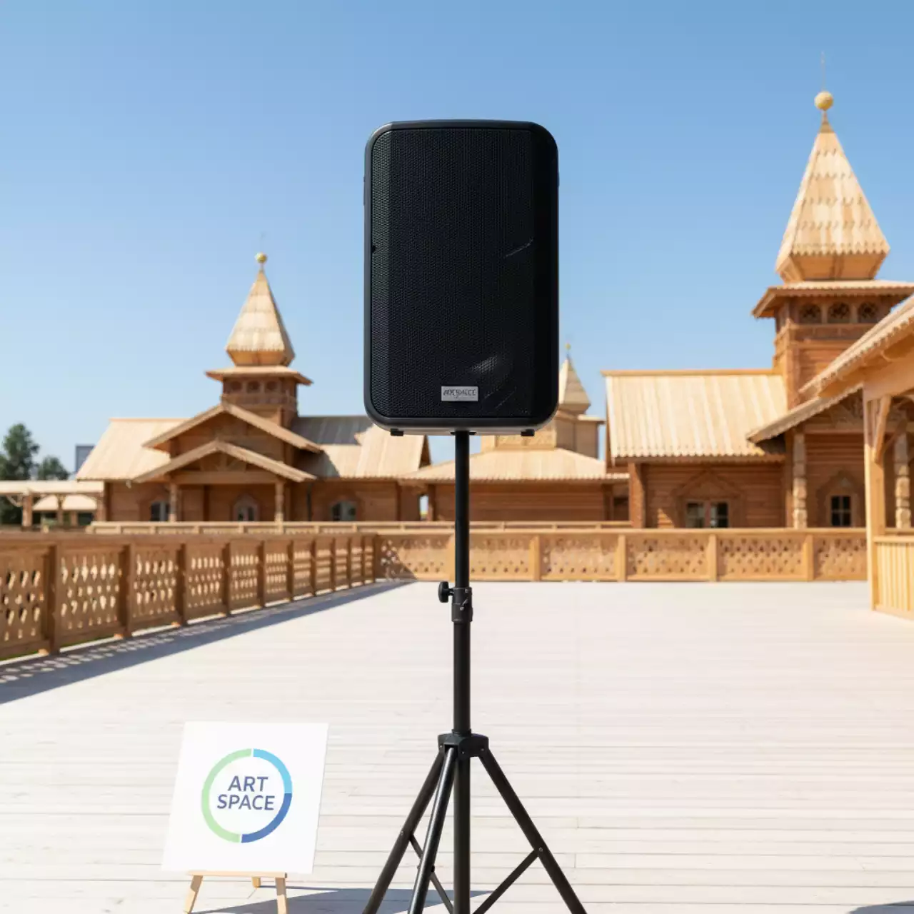 Аренда Активная акустическая система Eco Presto 15A с MP3 и Bluetooth в этно-парке «Моя Россия» — ART SPACE