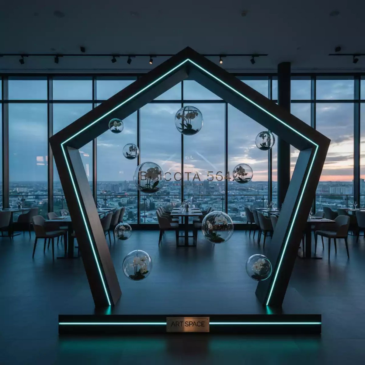 Аренда Арка деревянная коричневая с оформлением в ресторане «Высота 5642» — ART SPACE