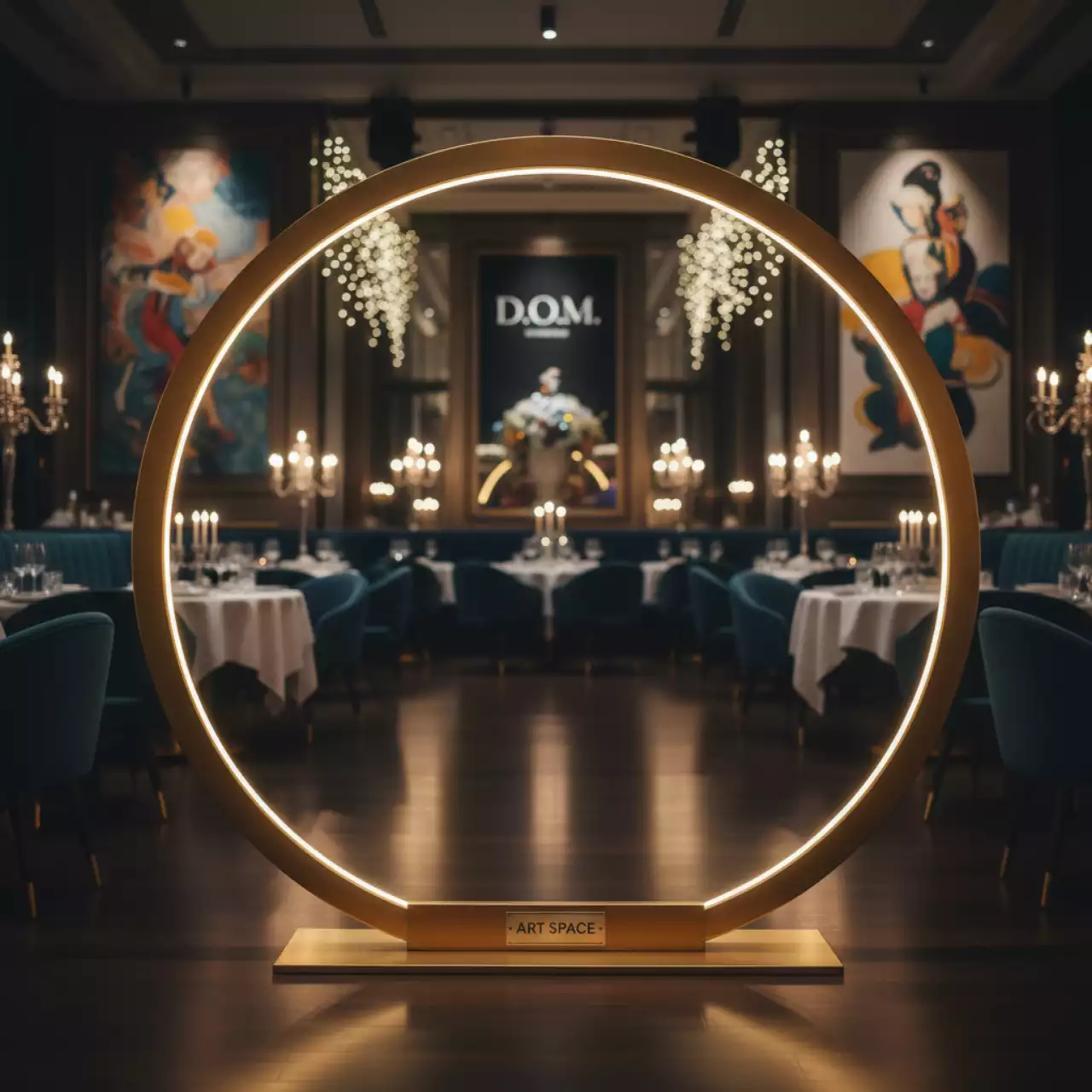 Аренда Арка круглая Голд Ринг в ресторане «D.O.M» — ART SPACE