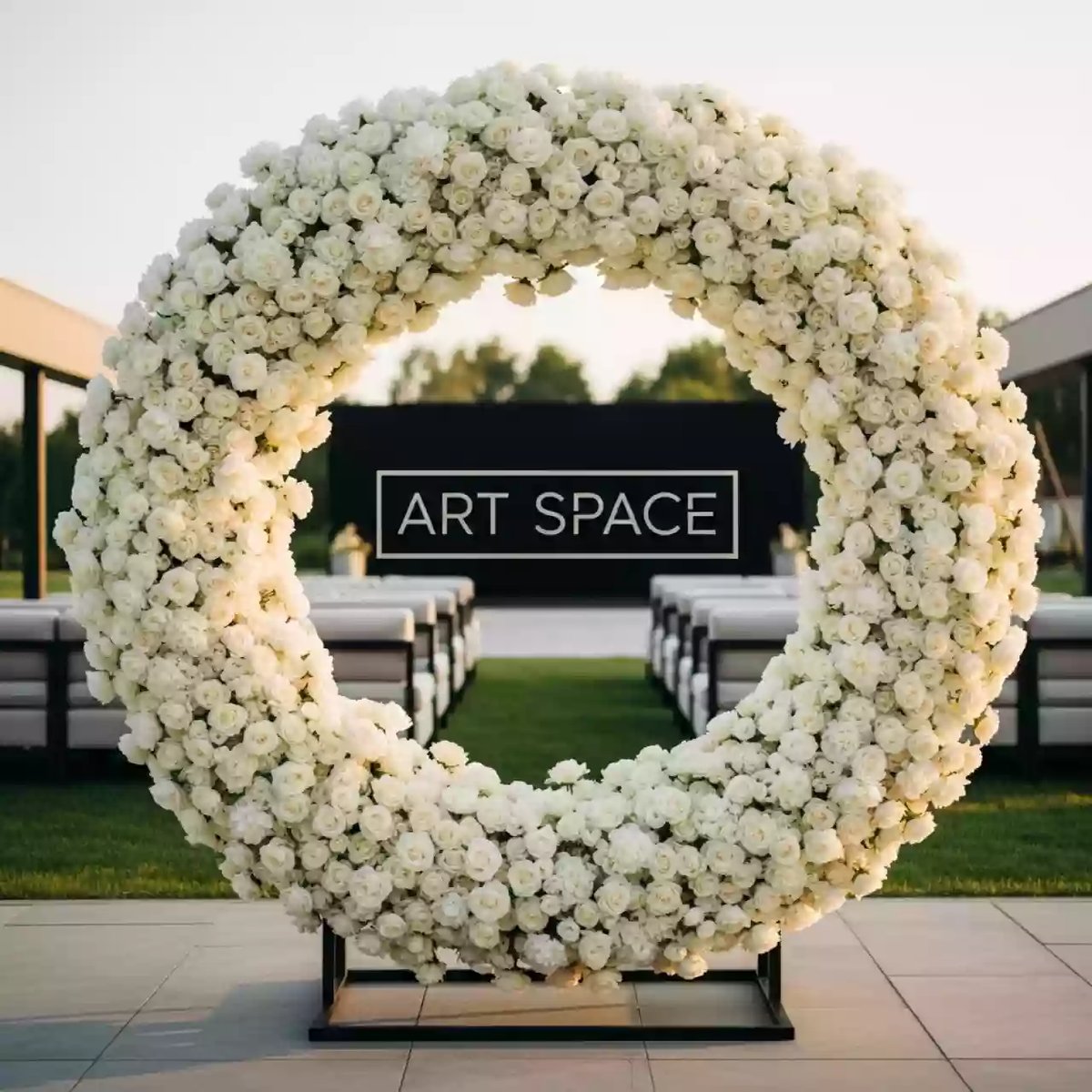 Аренда Арка круглая из белых цветов в санатории «Октябрьский» — ART SPACE