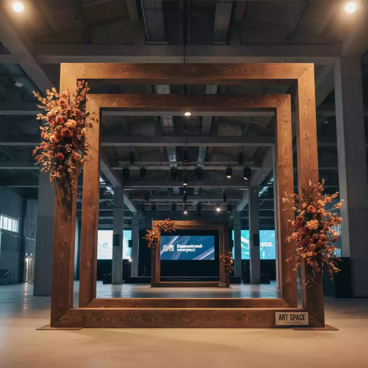 Аренда Арка квадратная двойная деревянная в VK Stadium Sirius — ART SPACE