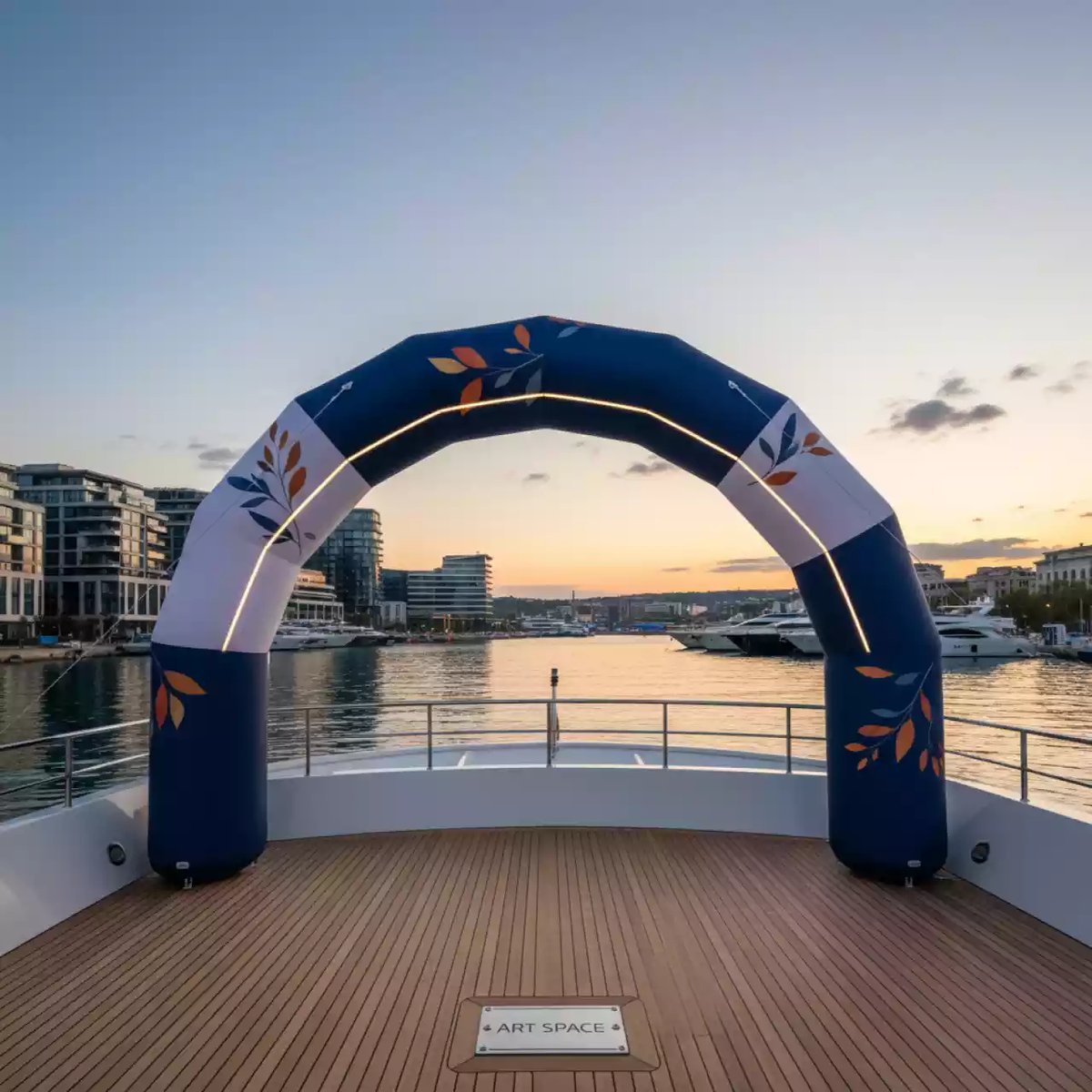 Аренда Арка новогодняя надувная на VIP-яхте (Имеретинский порт) — ART SPACE