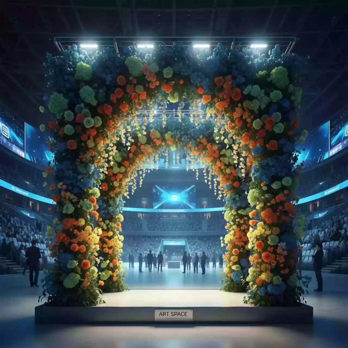 Аренда Арка свадебная из свисающих цветов в Ледовом дворце «Айсберг» — ART SPACE