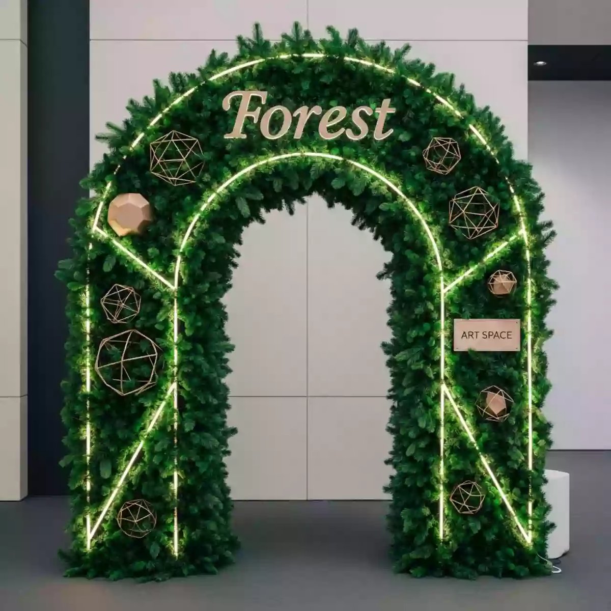 Аренда Арка зеленая "Форест" с украшением в Radisson Blu Resort & Congress Centre — ART SPACE