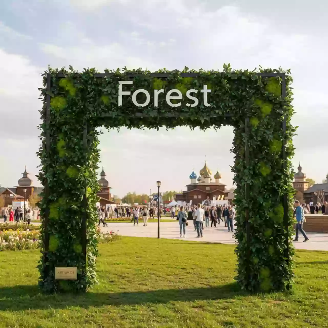Аренда Арка зеленая Форест в этно-парке «Моя Россия» — ART SPACE