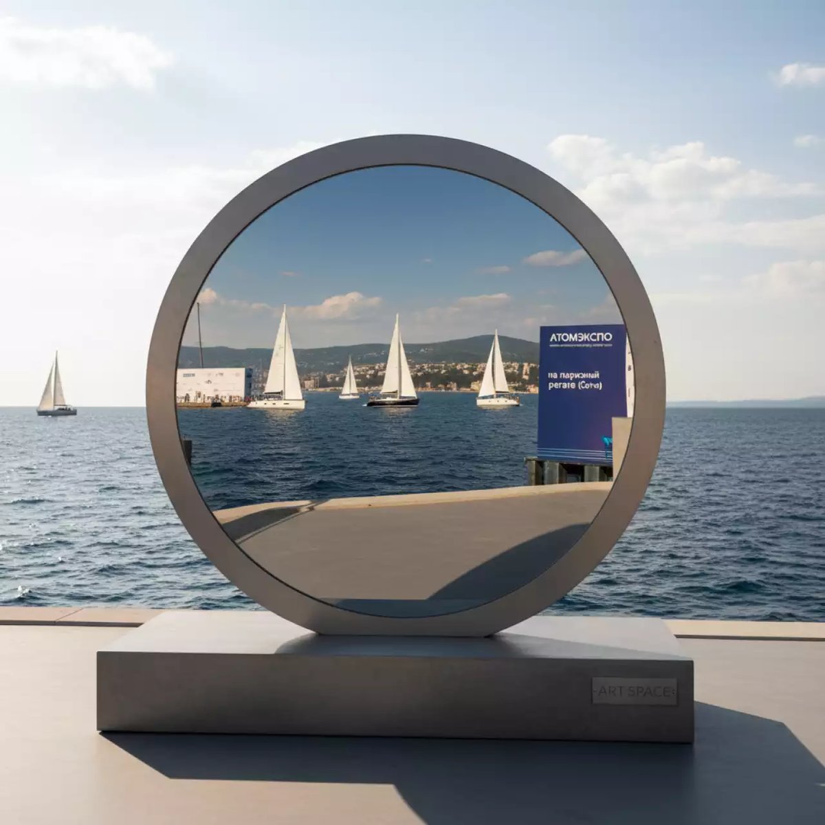 Аренда Арка зеркальная круглая на парусной регате (Сочи) — ART SPACE