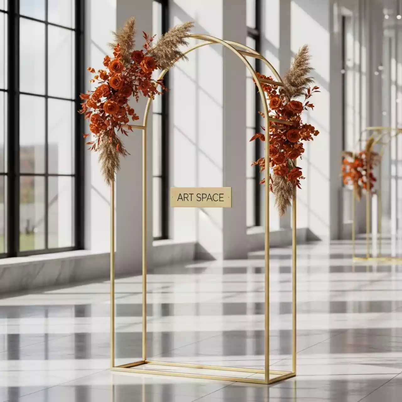 Аренда Арка золотая стойка в санатории «Русь» — ART SPACE