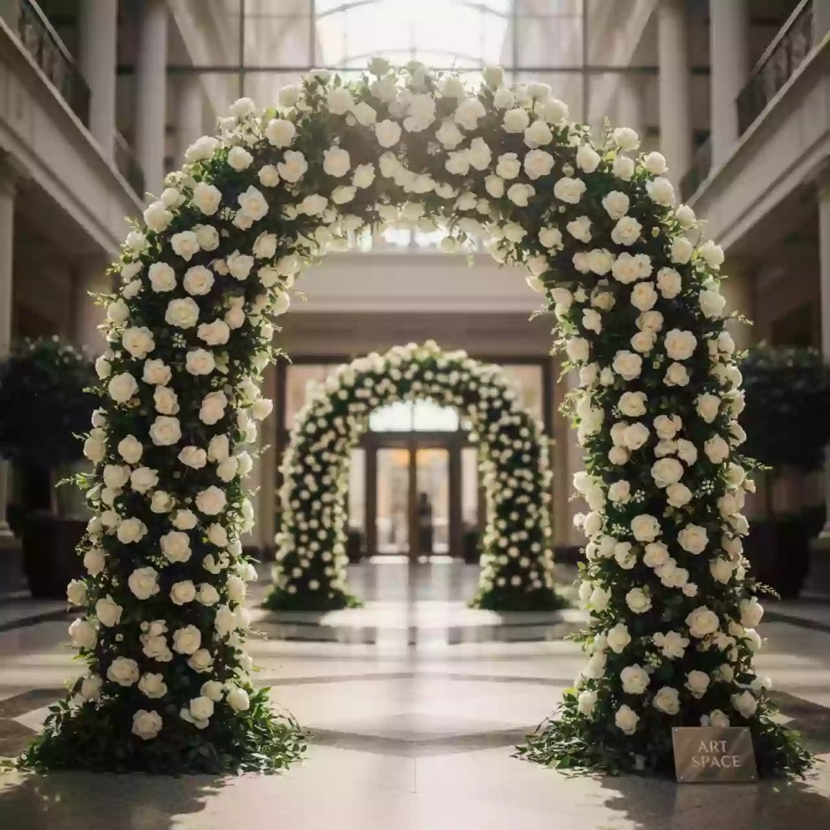 Аренда Арки из белых роз и зелени в Courtyard by Marriott Sochi — ART SPACE