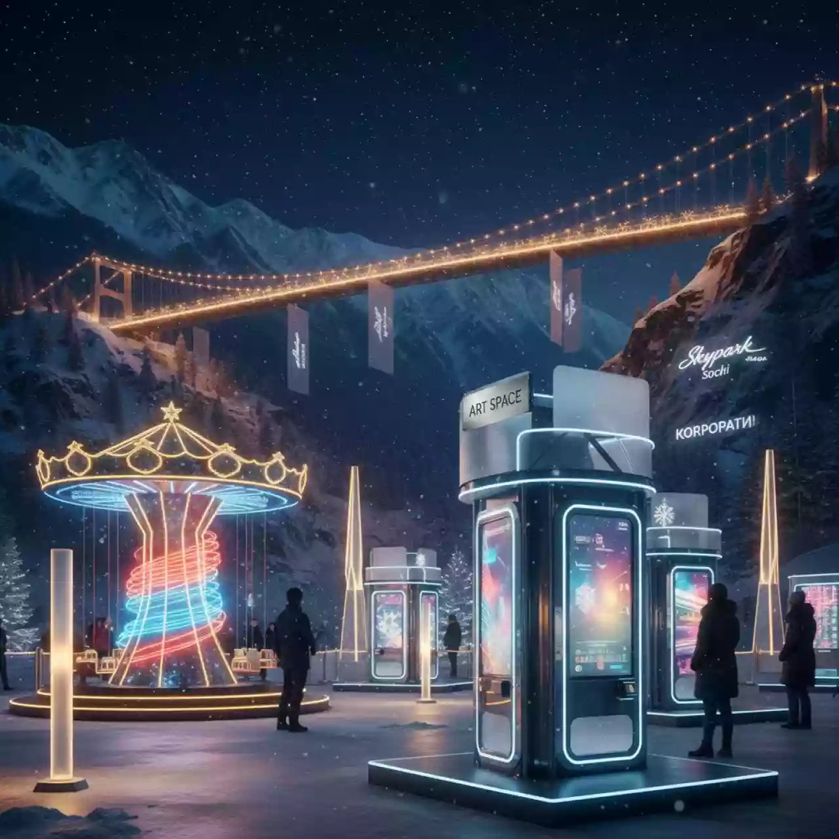Аренда Аттракционы новогодние в Skypark Sochi — ART SPACE