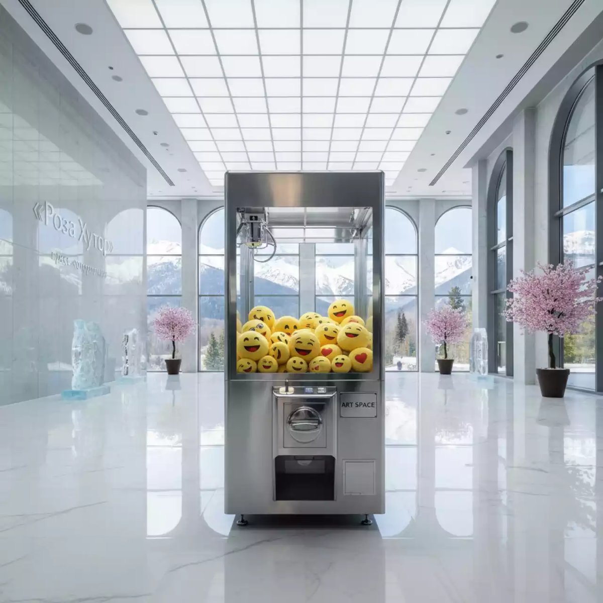 Аренда Автомат с игрушками смайлик в ледовом дворце «Роза Хутор» — ART SPACE