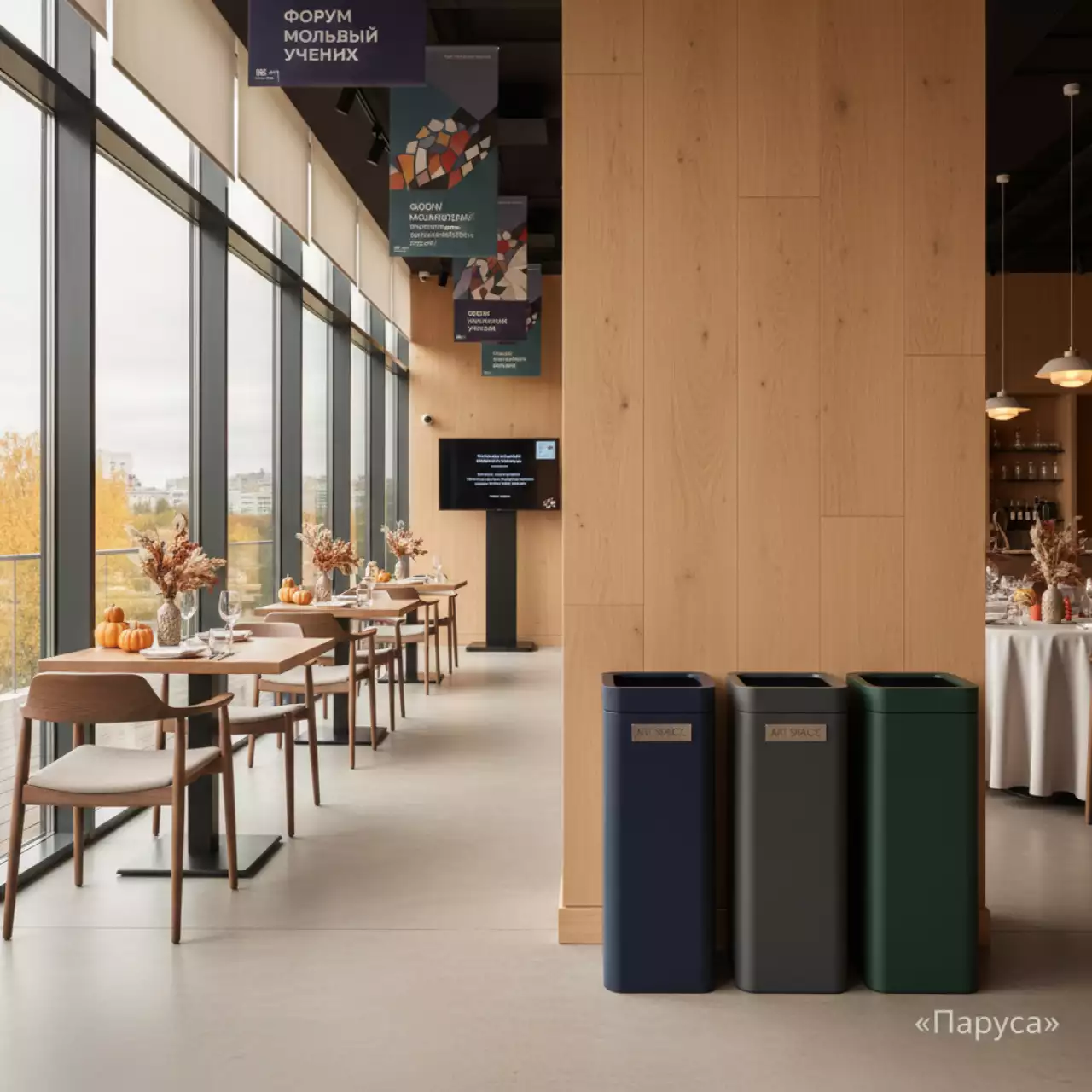 Аренда Баки мусорные ведра в ресторане «Паруса» — ART SPACE