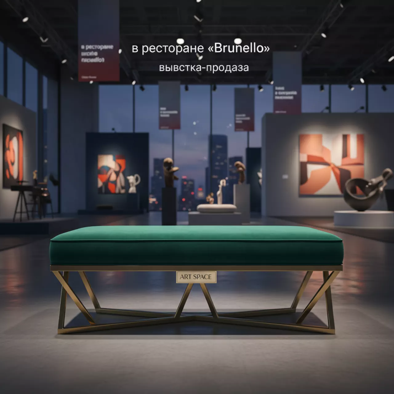 Аренда Банкетка Gatsby Green в ресторане «Brunello» — ART SPACE