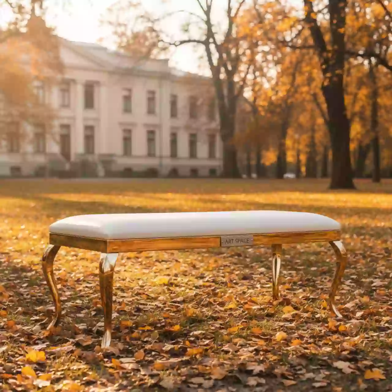 Аренда Банкетка Gold White белая в санатории «Заполярье» — ART SPACE