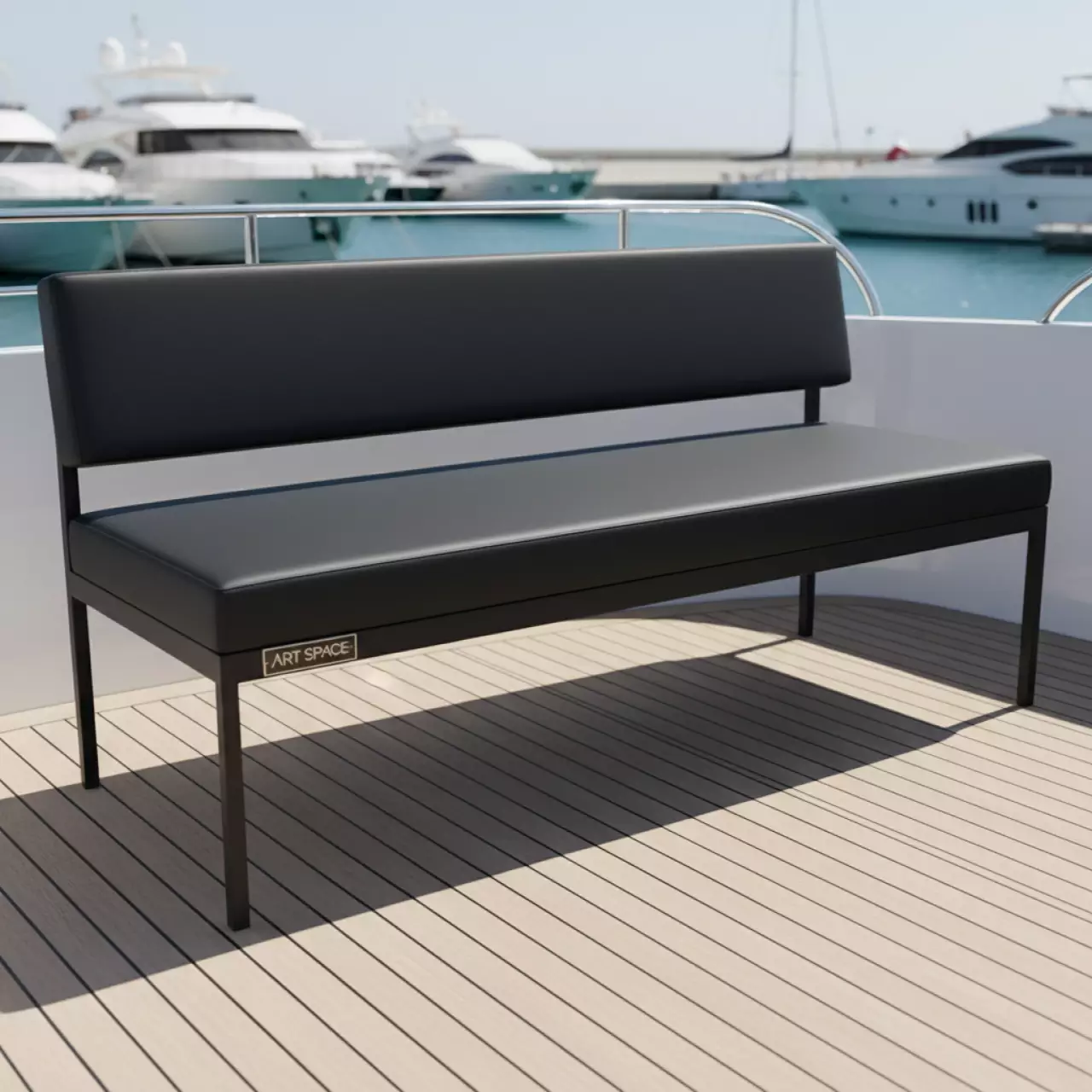 Аренда Банкетка Лаконичность черная на VIP-яхте (Имеретинский порт) — ART SPACE