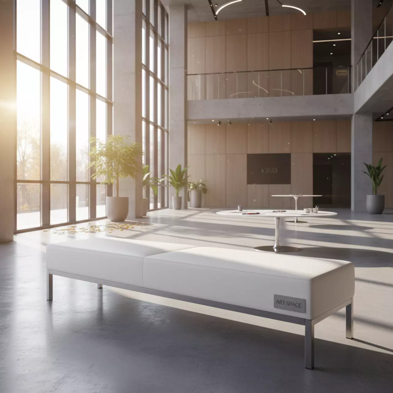 Аренда Банкетка Vental White белая в санатории «Русь» — ART SPACE