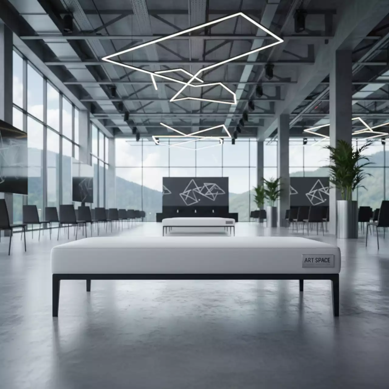 Аренда Банкетки белой из экокожи 110х55х38 см в Grand Karat Sochi — ART SPACE