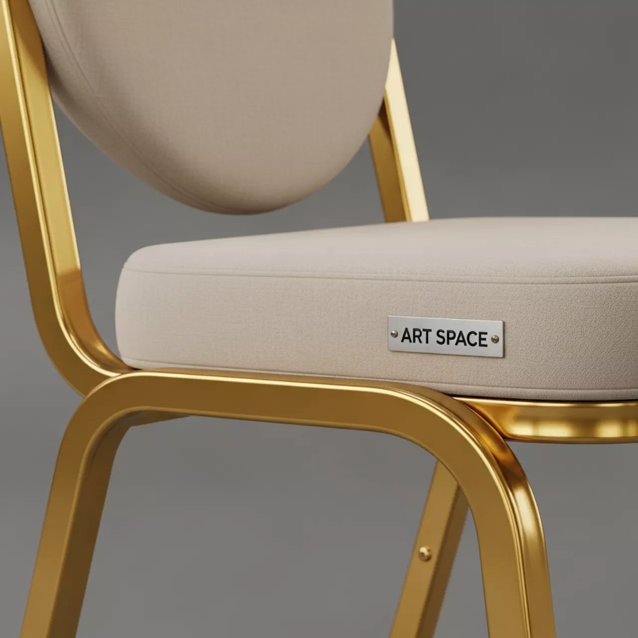 Аренда Банкетки edges бежевая с золотым основанием на Имеретинской набережной — ART SPACE