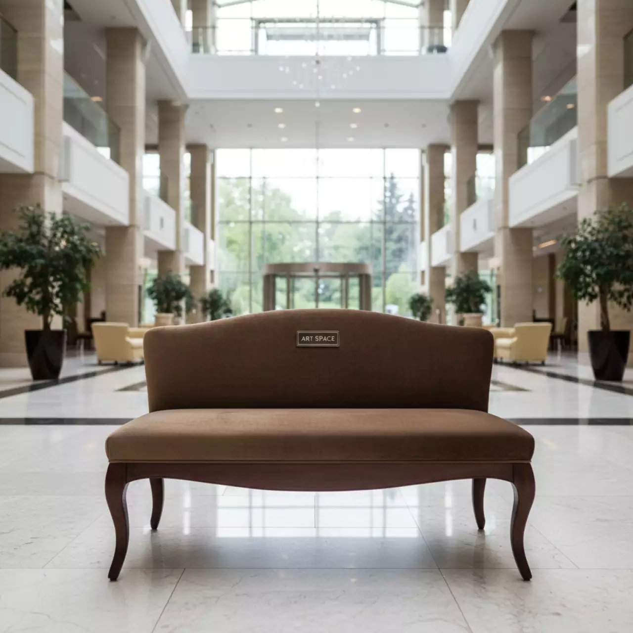 Аренда Банкетки Хаттсон коричневый велюр ножки бук в ОКЦ «Галактика» — ART SPACE