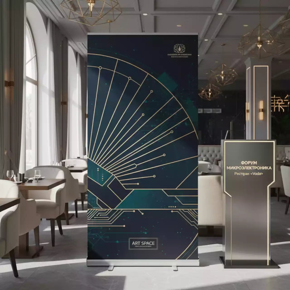 Аренда Баннерная конструкция 3х3 м в ресторане «Voda» — ART SPACE