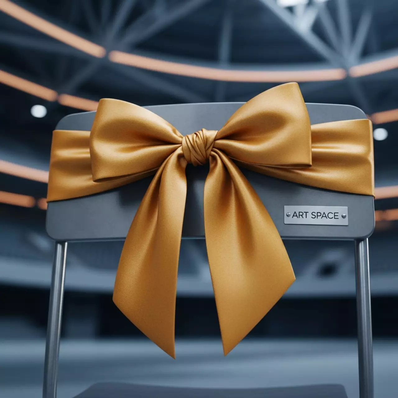 Аренда Бант атласный золотой в ледовой арене «Шайба» — ART SPACE